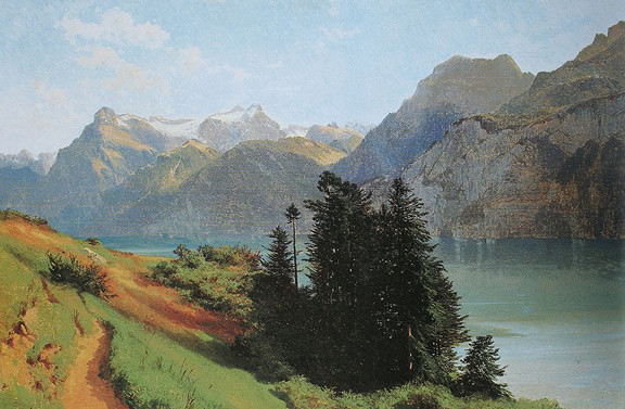 Александр Калам. Озеро Четырех Кантонов с Уриротштоком. 1857-1861 год.